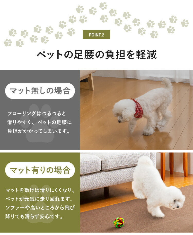 サンコー おくだけ吸着 ペットマット 日本製 10枚入り はっ水 滑り止め 洗える ペット用品 犬用品 撥水タイルマット 撥水 ジョイントマット ペット マット 床暖房対応 消臭 国産 ずれない 45×45cm 厚さ4mm