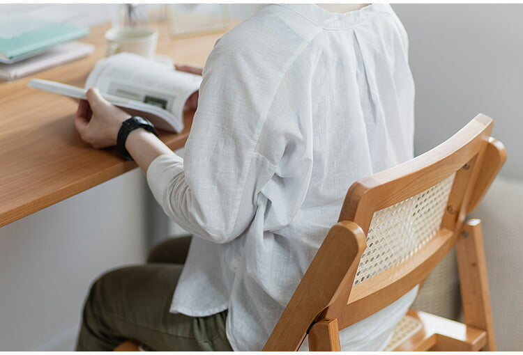 フォールディングチェア 折り畳み式 天然木 ラタン 幅42 奥行49 高さ78cm(座面高41.5cm) 完成品 折りたたみ椅子 リビング ダイニング デスク 来客用 作業用 籐家具 椅子 チェア amu/アム AMU-FC01(代引不可)