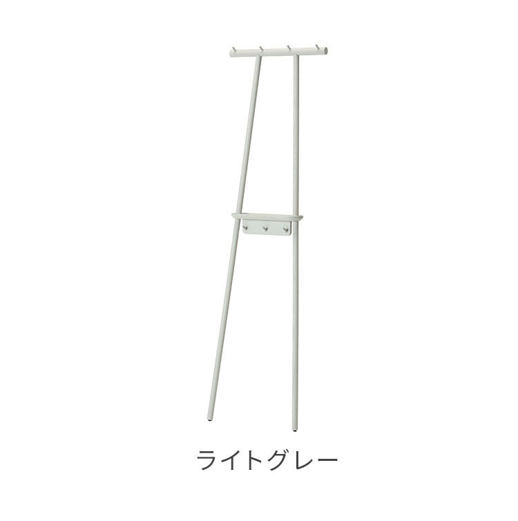 【日本製 デイリーラック 北海道産 タモ材】 エナメル塗装 衣類掛け 衣服収納 ラック コート掛け 玄関 木製 木目調 木目 無垢材 旭川家具 幅50cm 奥行10cm 高さ170cm ライトグレー レッド ブルー(代引不可)