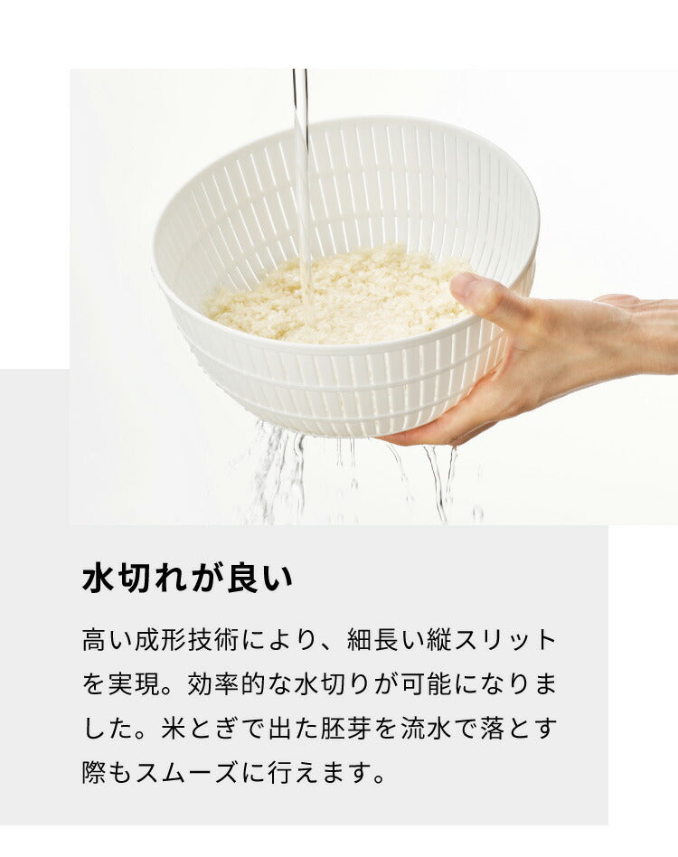 【新色追加!】like-it 米とぎ ザル ボウル プレート 6点セット 食洗機対応 耐熱 レンジ対応 樹脂 米とぎざる ボール 深型 浅型 水切り 調理器具 耐熱容器 日本製 キッチン ライクイット LBK-10(代引不可)