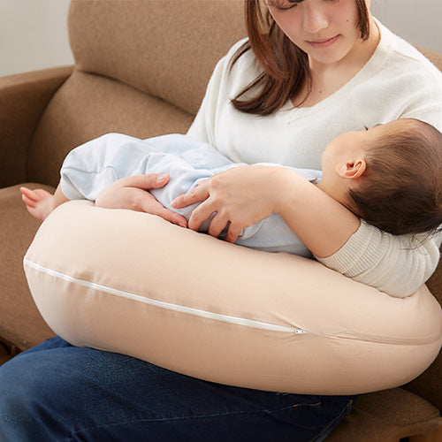 【洗い替え用カバー+1枚付き】 日本製 妊婦さんのための洗える授乳クッション 抱き枕 マルチクッション カバー付き 綿100% サポート 三日月型 ベビー 赤ちゃん 妊婦 マタニティ だきまくら かわいい 可愛い おしゃれ