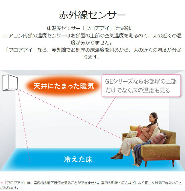 三菱電機 霧ヶ峰 ルームエアコン MSZ-GE5622S-W 主に18畳 設置工事不可 三菱 エアコン 空調 設備(代引不可)
