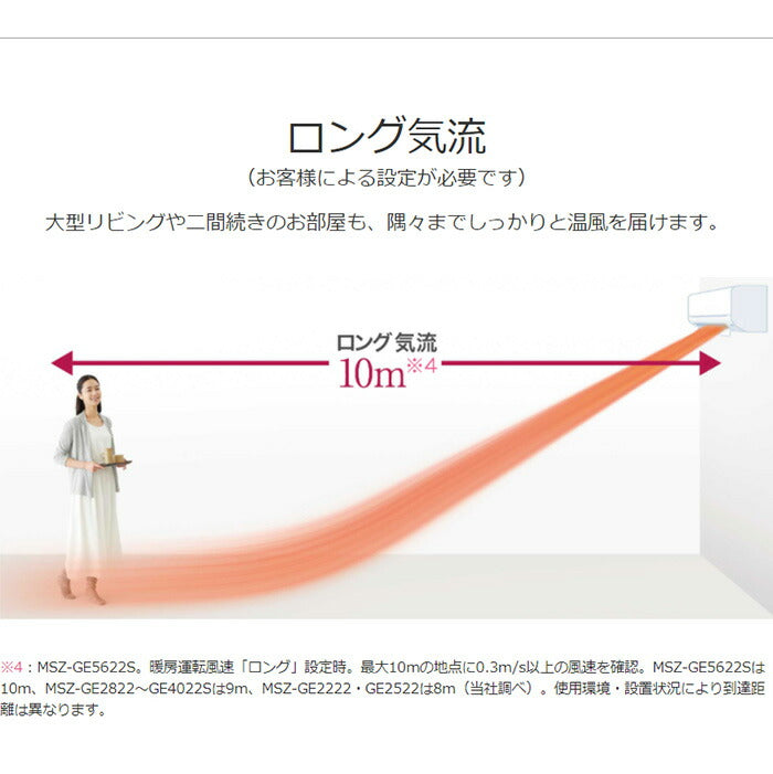 三菱電機 霧ヶ峰 ルームエアコン MSZ-GE5622S-W 主に18畳 設置工事不可 三菱 エアコン 空調 設備(代引不可)