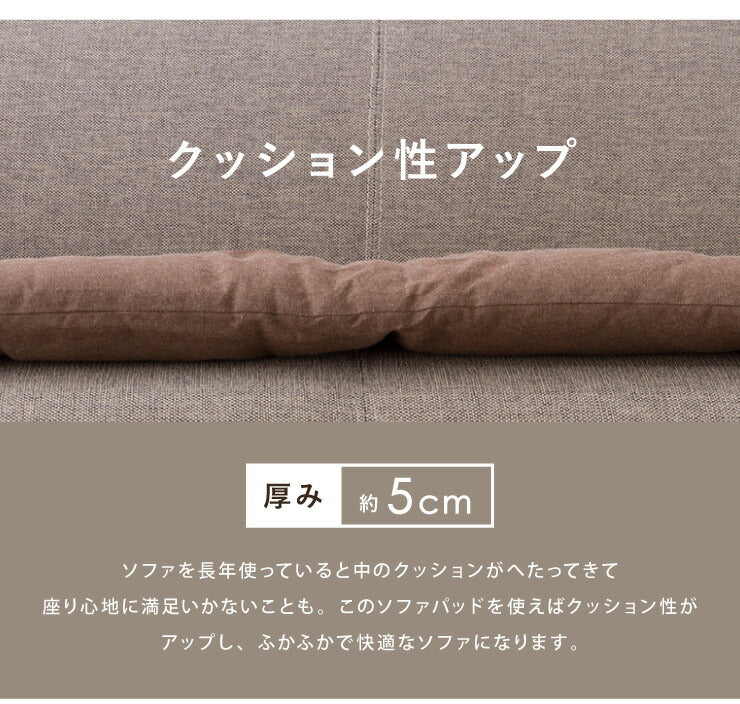 ソファーパッド 2人掛け 幅100cm 奥行50cm 北欧 おしゃれ 厚さ5cm 撥水 洗える ウォッシャブル ロングチェアシート ペット 二人掛け用 長座布団 フロアクッション ごろ寝マット ソファカバー