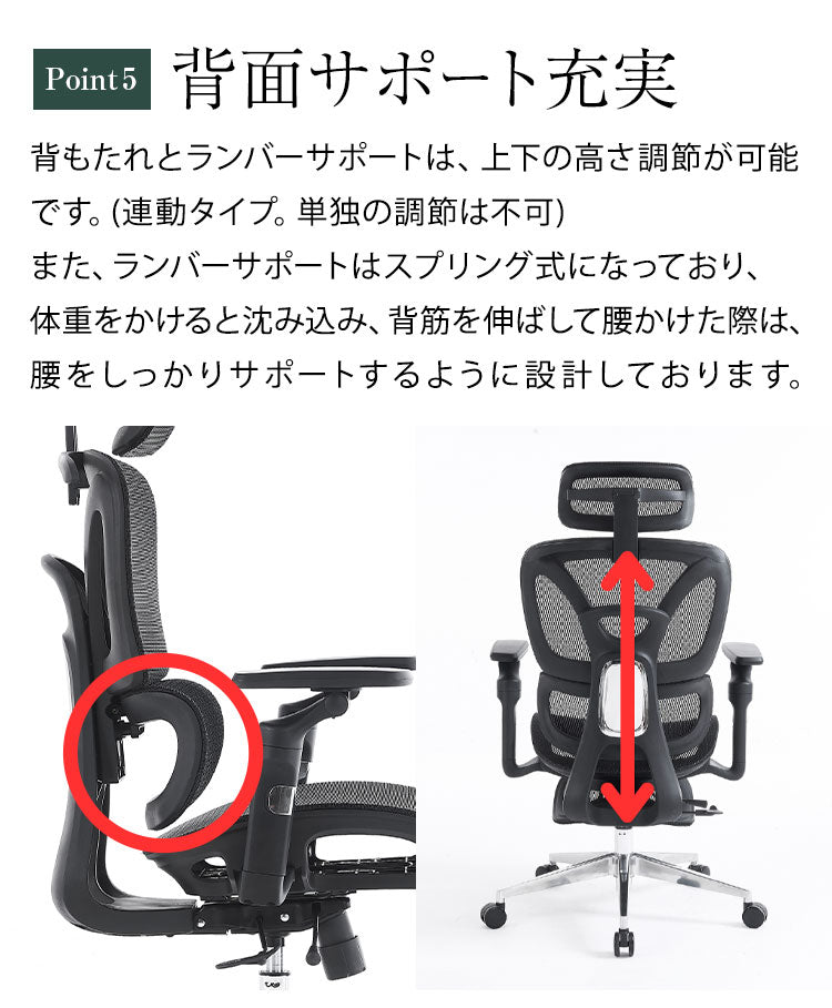 アップサイド ドゥ ソラリス プロ エルゴノミクスチェア フットレスト付き LC-E-39 デスクチェア チェア 椅子 オフィス リクライニング 調節 メッシュ張地 ヘッドレスト 6Dアーム オフィスチェア(代引不可)