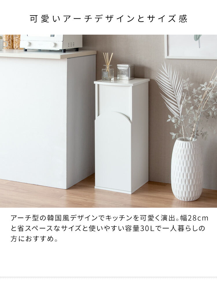 アーチダストボックス Arco アルコ ゴミ箱 ダストボックス 省スペース 幅28 奥行30 高さ75 シンプル かわいい ごみ 韓国風 くすみカラー プッシュ扉 キッチン ゴミ捨て ストッパー付き 取り替え簡単(代引不可)