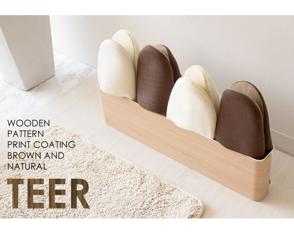 スリッパラック TEER(ティール) スリッパ立て スリッパ収納 玄関収納 おしゃれ 木目調 おしゃれ(代引不可)