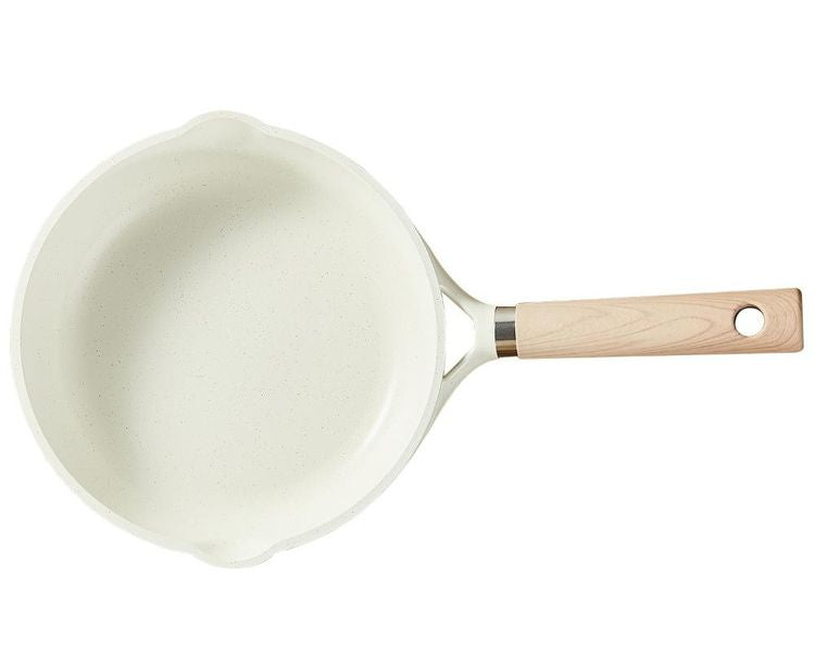 カローテ CAROTE フライパン IH対応 PFOAフリー 深型 20cm ディープパン IH ガス火対応 ふっ素加工 コーティング 注ぎ口付き お手入れ簡単 アイボリー NM-5001 COSY-ICE かわいい おしゃれ