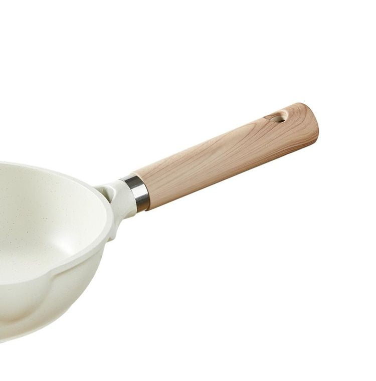 カローテ CAROTE フライパン IH対応 PFOAフリー 深型 24cm ディープパン IH ガス火対応 ふっ素加工 コーティング 注ぎ口付き お手入れ簡単 アイボリー NM-5002 COSY-ICE かわいい おしゃれ