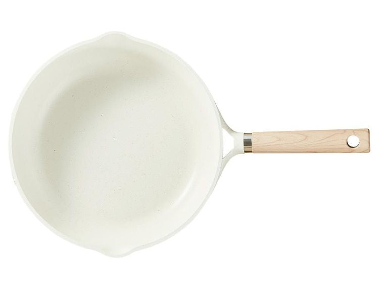 カローテ CAROTE フライパン IH対応 PFOAフリー 深型 26cm ディープパン IH ガス火対応 ふっ素加工 コーティング 注ぎ口付き お手入れ簡単 アイボリー NM-5003 COSY-ICE かわいい おしゃれ