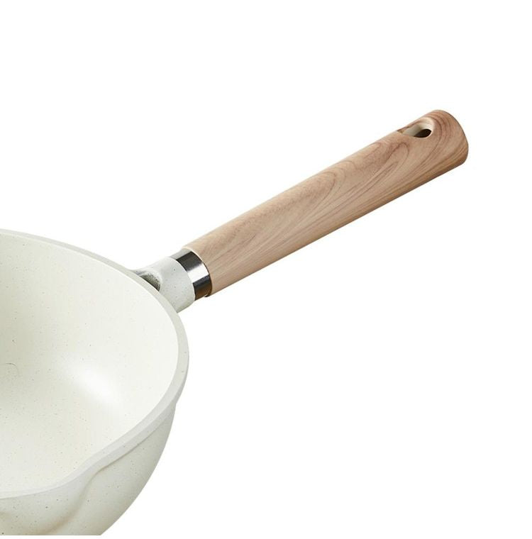 カローテ CAROTE フライパン IH対応 PFOAフリー 深型 26cm ディープパン IH ガス火対応 ふっ素加工 コーティング 注ぎ口付き お手入れ簡単 アイボリー NM-5003 COSY-ICE かわいい おしゃれ