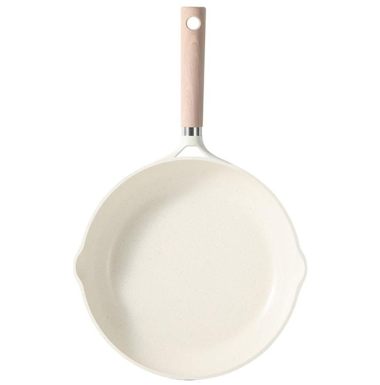 カローテ CAROTE フライパン IH対応 PFOAフリー 26cm IH ガス火対応 ふっ素加工 コーティング 注ぎ口付き お手入れ簡単 アイボリー NM-5005 COSY-ICE かわいい おしゃれ