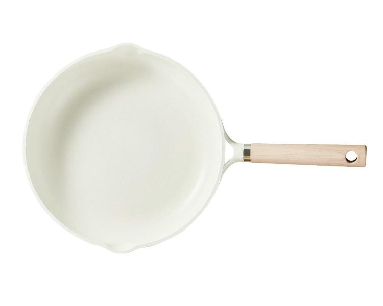 カローテ CAROTE フライパン IH対応 PFOAフリー 28cm IH ガス火対応 ふっ素加工 コーティング 注ぎ口付き お手入れ簡単 アイボリー NM-5006 COSY-ICE かわいい おしゃれ