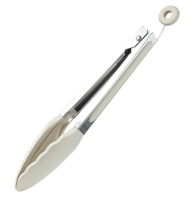 カローテ CAROTE トング 調理用 ロック付き シリコン 耐熱 アイボリー ホワイト ステンレス かわいい シンプル おしゃれ 使いやすい キッチンツール NM-5047