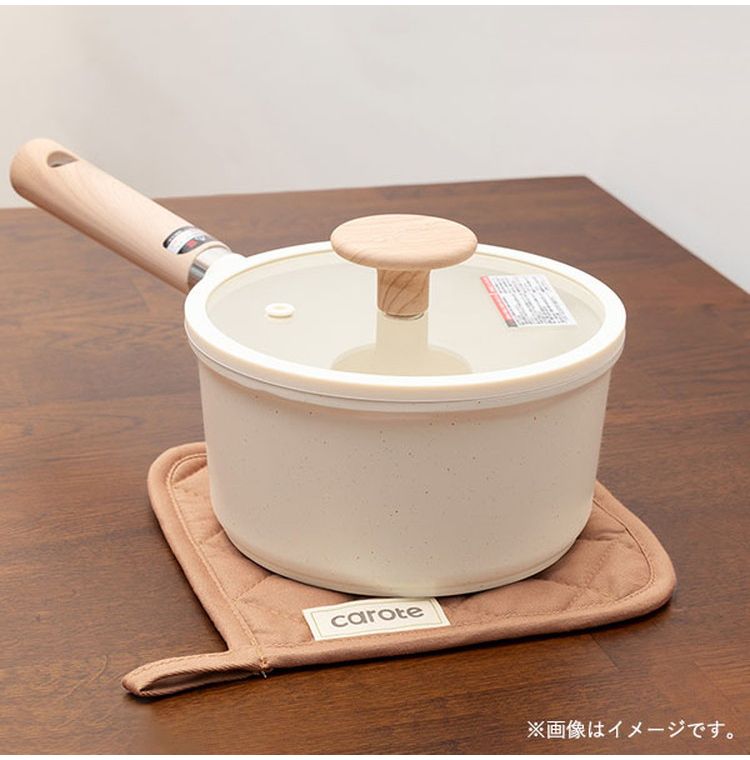 カローテ CAROTE カローテ CAROTE 鍋敷き なべしき ループ付 綿素材 ブラウン アイボリー 淡色 18×18cm NM-5063