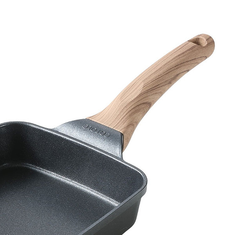 カローテ CAROTE 卵焼き器 エッグパン 14×18cm IH対応 PFOAフリー IH ガス火対応 木目調 木目 チタンコーティング チタン たまご焼き器 玉子焼き器 ブラック NM-5106