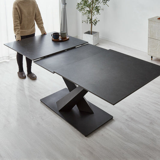 セラミック 伸長式ダイニングテーブル 幅160~200 単品 伸縮 4人掛け 6人掛け 伸縮テーブル モダン 伸長式 ダイニング 耐水 耐熱 白 艶消し 傷がつきにくい おしゃれ(代引不可)