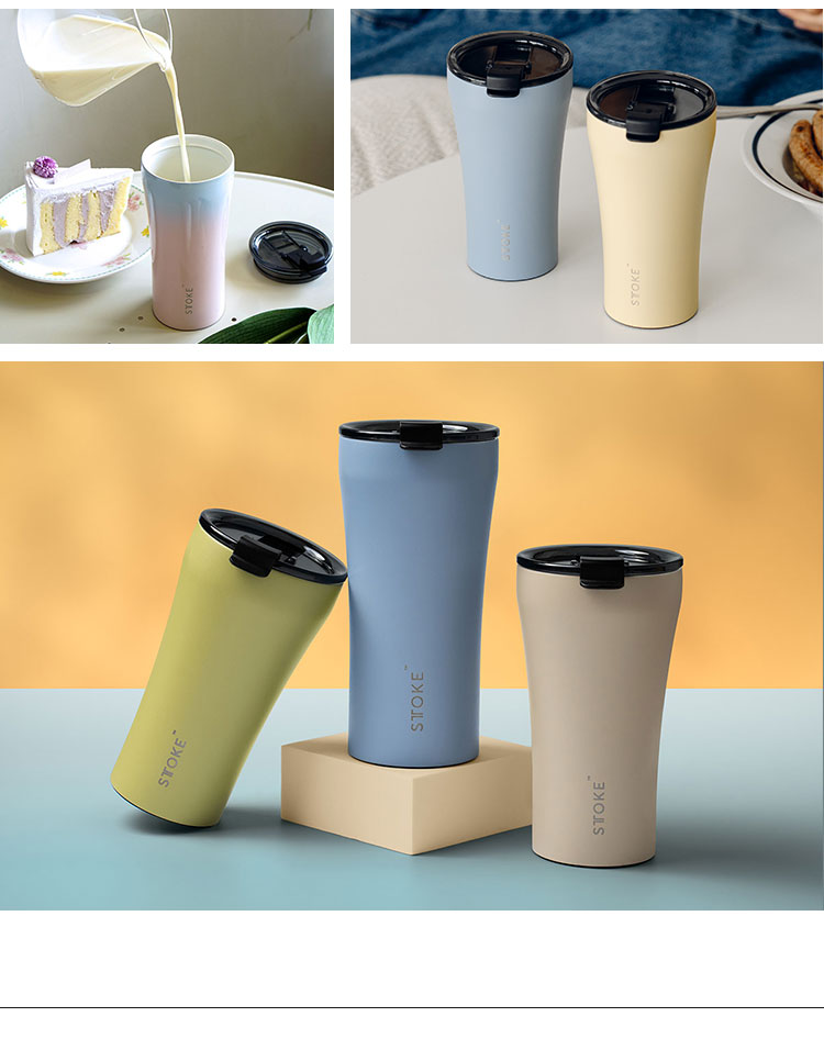 STTOKE ストーク セラミック タンブラー 470ml Gサイズ ミルクOK パッキン 完全密閉 漏れない 完全止水 保冷 保温 広口 洗いやすい ジャストサイズ デスクワーク ドライブ