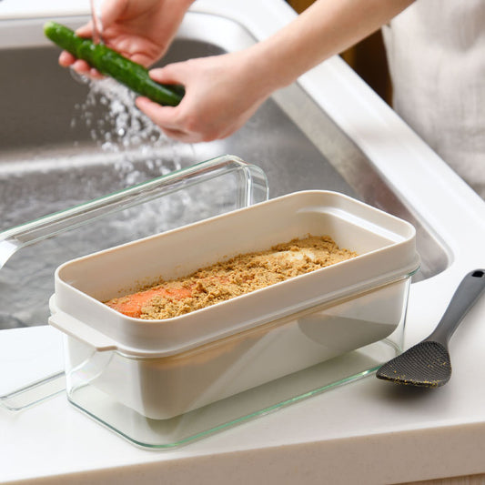 オークス レイエ ぬかどこボックス ぬか床1kg用 水抜きスリット穴付き ぬか漬け容器 専用しゃもじ付き 漬け物 漬物 保存容器 ぬか床ボックス ぬか漬けボックス ぬか漬けポット LES3201 AUX leye