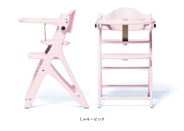 yamatoya 大和屋 AFFLE CHAIR アッフルチェア 子供椅子 パステルカラー 高さ調節可 テーブル&ガード付き 木製ハイチェア(代引不可)