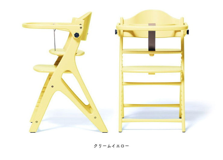 yamatoya 大和屋 AFFLE CHAIR アッフルチェア 子供椅子 パステルカラー 高さ調節可 テーブル&ガード付き 木製ハイチェア(代引不可)