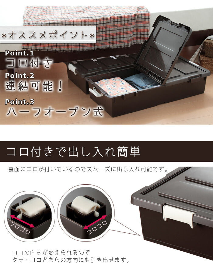 日本製 ベッド下 収納ケース ベッド下収納 収納 収納箱 収納ボック キャスター付き 4個組(代引不可)
