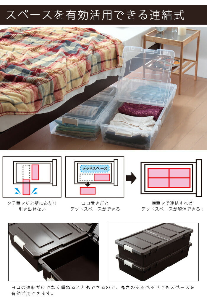 日本製 ベッド下 収納ケース ベッド下収納 収納 収納箱 収納ボック キャスター付き 4個組(代引不可)