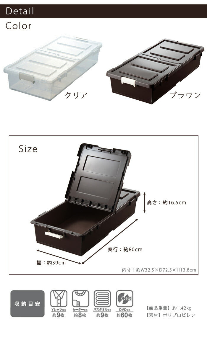 日本製 ベッド下 収納ケース ベッド下収納 収納 収納箱 収納ボック キャスター付き 4個組(代引不可)