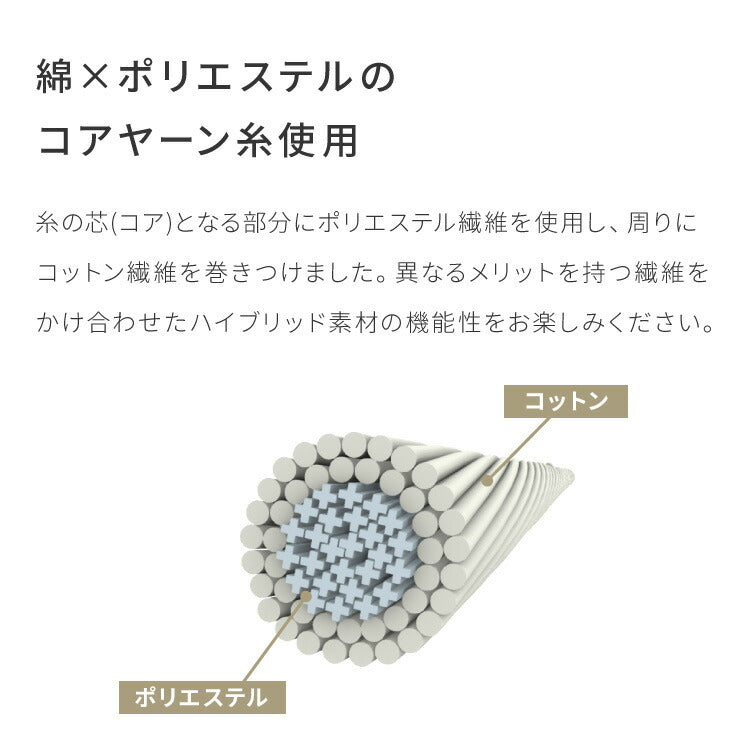 with core コアヤーン キルトラグ 180×180cm 固綿入り 綿 吸水速乾 洗える エコ 天然素材 コットン BCIコットン コアヤーン糸 ラグ 三層ラグ コットンラグ ウィズコア