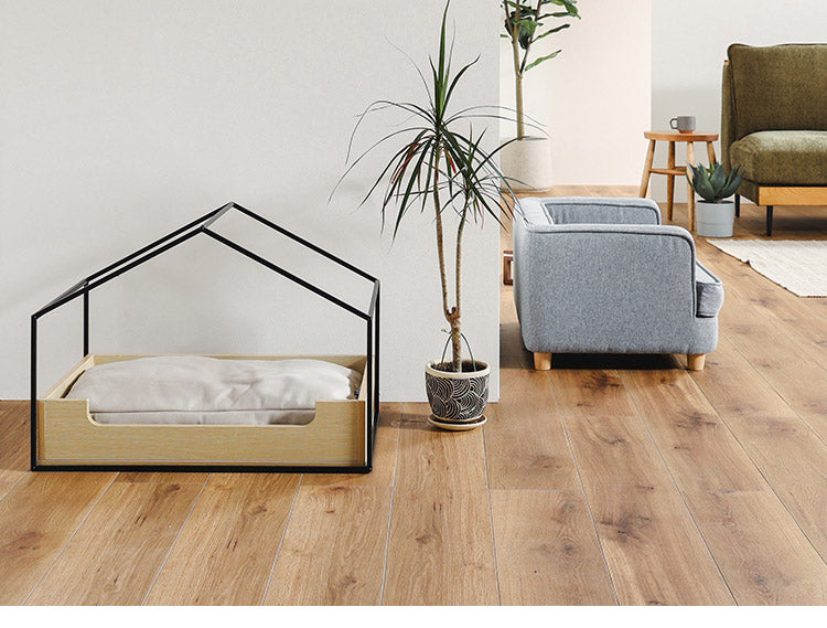 ペットベッド 幅67cm ハウス型 乗り降り簡単 犬猫兼用 撥水加工 チャック付き クッション付き ペットハウス 小型犬 犬 猫 ペット ペット用品 ナチュラル (代引不可)