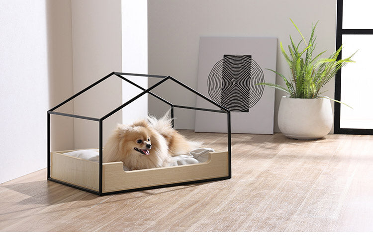 ペットベッド 幅67cm ハウス型 乗り降り簡単 犬猫兼用 撥水加工 チャック付き クッション付き ペットハウス 小型犬 犬 猫 ペット ペット用品 ナチュラル (代引不可)