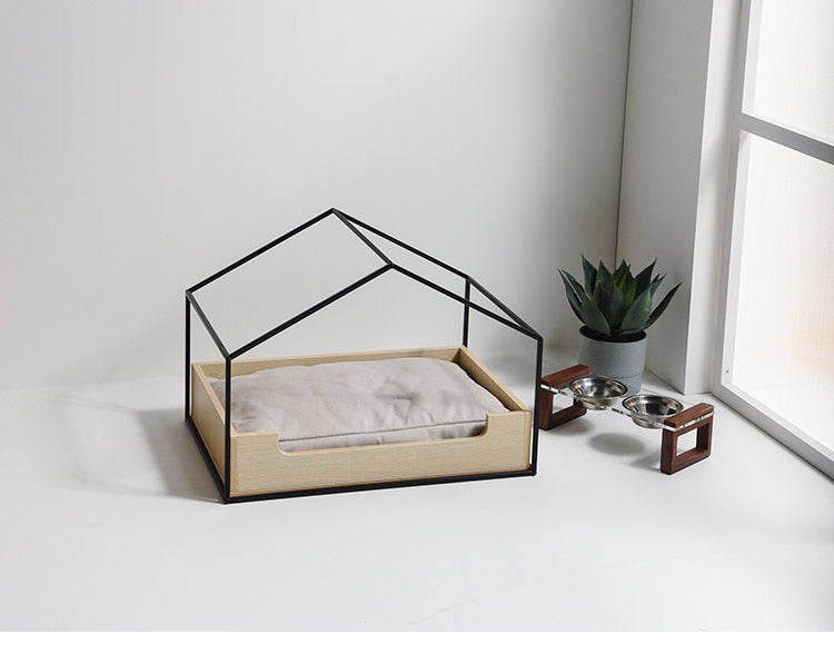 ペットベッド 幅67cm ハウス型 乗り降り簡単 犬猫兼用 撥水加工 チャック付き クッション付き ペットハウス 小型犬 犬 猫 ペット ペット用品 ナチュラル (代引不可)