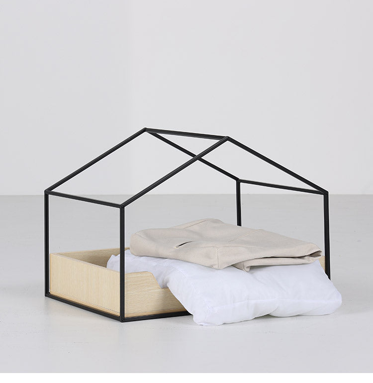 ペットベッド 幅67cm ハウス型 乗り降り簡単 犬猫兼用 撥水加工 チャック付き クッション付き ペットハウス 小型犬 犬 猫 ペット ペット用品 ナチュラル (代引不可)