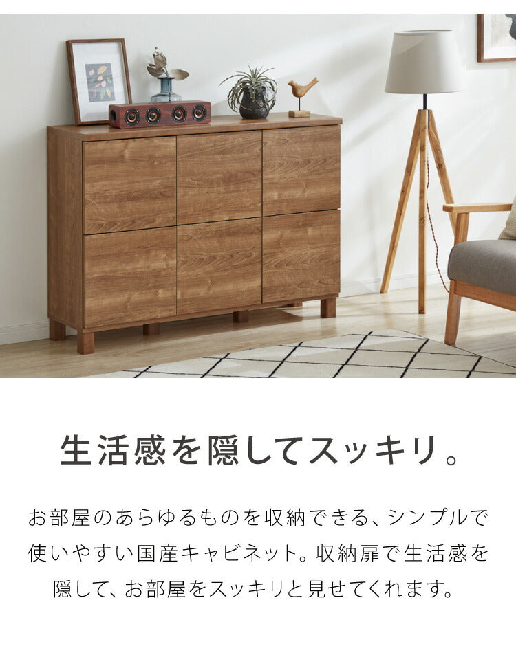 日本製 キャビネット サイドボード スリム プッシュ式扉マルチキャビネット 横置き 2段 カウンター下収納 書棚 本棚 棚 扉 BOX カラーボックス 収納ボックス 木製 北欧 リビング 幅110cm 奥行30 ベーシック 新生活(代引不可)