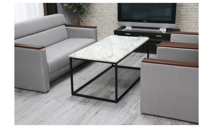 大理石調テーブル 120×60cm 応接室用テーブル ローテーブル センターテーブル 大理石調 リビングテーブル おしゃれ(代引不可)