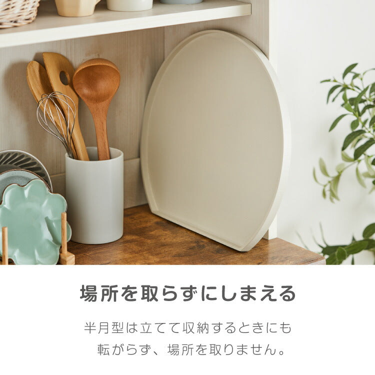 天然木のカラー半月盆 36cm お盆 半月盆 半月膳 トレー 天然木 食卓 プレイスマット ランチョンマット ランチ 和食 洋食 和室 洋室 洋風 和風 正月 来客用 おもてなし シンプル(代引不可)