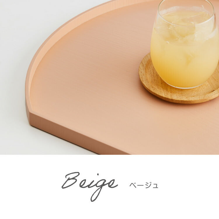 天然木のカラー半月盆 36cm お盆 半月盆 半月膳 トレー 天然木 食卓 プレイスマット ランチョンマット ランチ 和食 洋食 和室 洋室 洋風 和風 正月 来客用 おもてなし シンプル(代引不可)