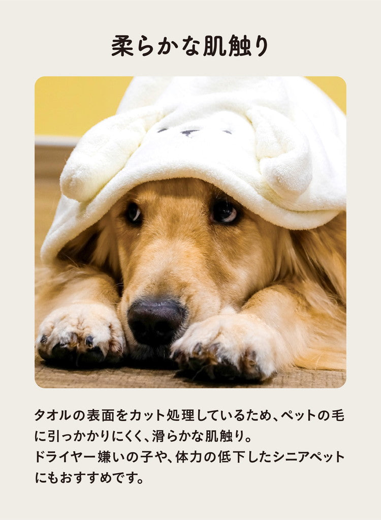 シービージャパン ペット用バスローブ 大型犬用 マイクロファイバー 吸水 速乾 犬 猫 服 カラリペットローブ hachi(代引不可)