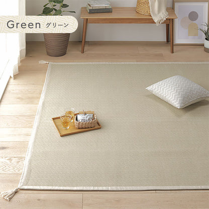 スクエアクッション 座布団 約42×42×10cm グリーン 1個 単品 インド綿 コットン 持ち手付き 背当て クッション フロアクッション リビングクッション インテリア雑貨 生活雑貨 リビング雑貨 インテリア家具【代引不可】