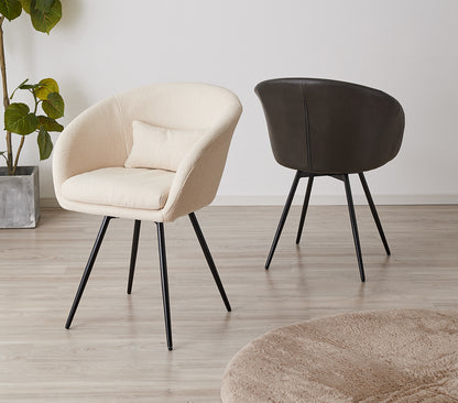 【roomnhome×リコメン堂】ダイニングチェア 回転 肘付 単品 レザー ブークレ セントラルラウンダチェア おしゃれ 回転式 回転チェア デスクチェア 韓国インテリア