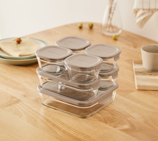 iwaki イワキ 新色 耐熱ガラス保存容器 7点セット パックアンドレンジ パック&レンジ システムセット PC-PRN7G4 PC-PRN7GY2 耐熱ガラス 保存容器 保存コンテナ 下ごしらえ(代引不可)