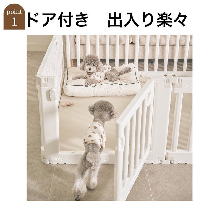 inuipet ペットサークル 140×160cm 8枚セット ドア付き ペット マット 滑り止めマット ドッグマット 滑り止め フローリング 滑らない フロアマット 犬 猫 おしゃれ カーペット ペット用(代引不可)