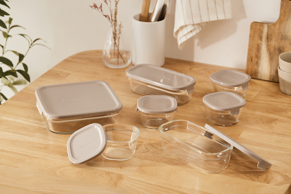 iwaki イワキ 新色 耐熱ガラス保存容器 7点セット パックアンドレンジ パック&レンジ システムセット PC-PRN7G4 PC-PRN7GY2 耐熱ガラス 保存容器 保存コンテナ 下ごしらえ(代引不可)