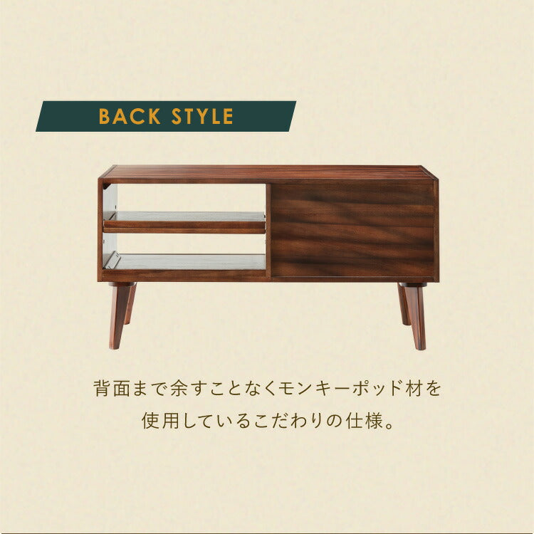 ローボード 幅100cm TVボード テレビボード サイドボード リビング モンキーポッド テレビ台 モンキーポッド材 天然木 木製 ミッドセンチュリー レトロ モダン 北欧 北欧モダン ヴィンテージ(代引不可)