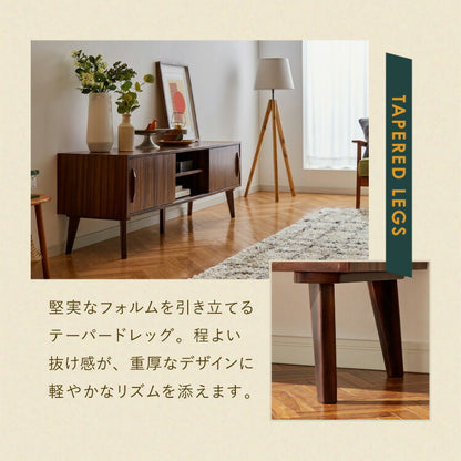 ローボード 幅150cm TVボード テレビボード サイドボード リビング モンキーポッド テレビ台 モンキーポッド材 天然木 木製 ミッドセンチュリー レトロ モダン 北欧 北欧モダン ヴィンテージ(代引不可)