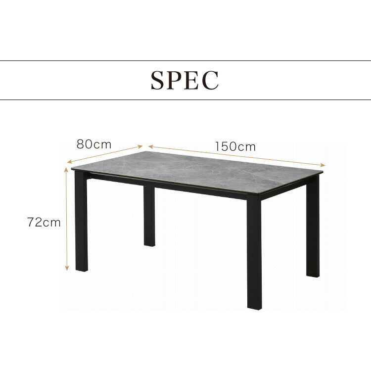 セラミック ダイニングテーブル 単品 幅150 4人掛け 大理石調 リビング テーブル ダイニング 耐水 耐熱 白 鏡面 傷がつきにくい お –  Branchée Beauté