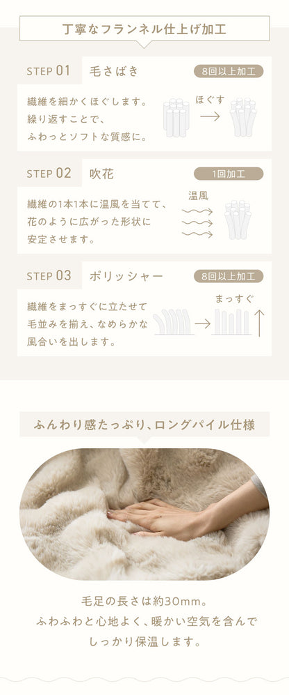 もこもここたつ布団 mocone 正方形 長方形 洗える 2枚合わせ 静電気防止 ラビットファー シープボア もこもこ ふわふわ かわいい あったか こたつ用掛け布団 185×185cm 185×235cm