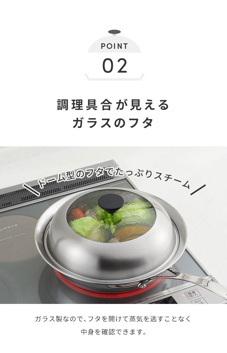 ヨシカワ 見える! フライパン用蒸し器 24~26cm用 のせるだけ 簡単蒸し料理 日本製 燕三条 ステンレス製 蒸しプレート ガラス蓋 スチーム 茶碗蒸し とうもろこし 肉まん YJ3212 Yoshikawa