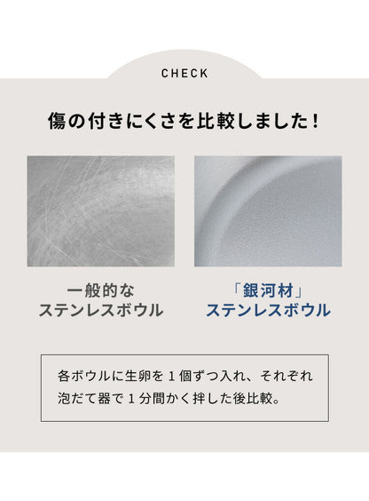 ヨシカワ 日本製 ステンレスボウル&ザル 6点セット 傷を防ぐ新素材 銀河材ステンレス使用 食洗機対応 燕三条 深型ボウル ざるセット