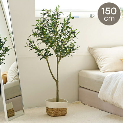 roommhome オリーブの木 150cm フェイクグリーン 人工観葉植物 造花 観葉樹 室内 観葉植物 オリーブ グリーン ルームアンドホーム(代引不可)